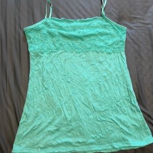 Light teal lace top tank